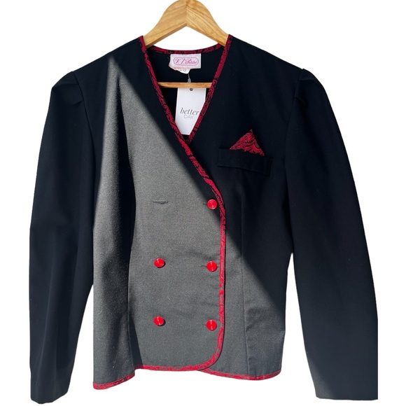 Circa 1970’s MOD Black and Red Blazer & Skirt Set - Picture 4 of 16